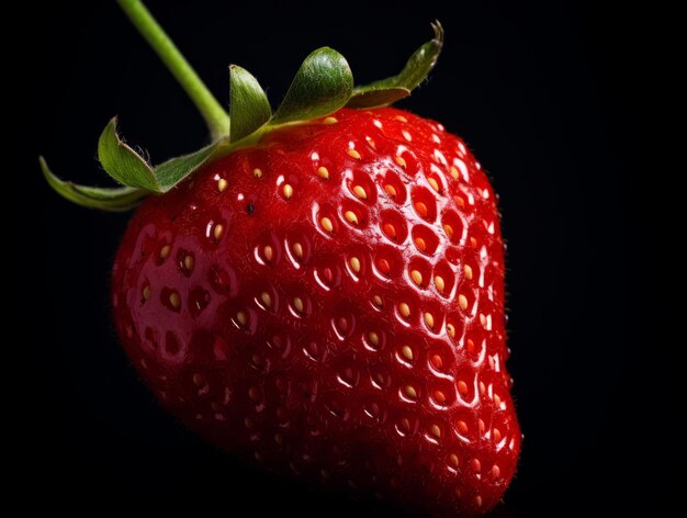 Unveiling Mystery The Aesthetics of a Single Strawberry Against a Dark Canvas