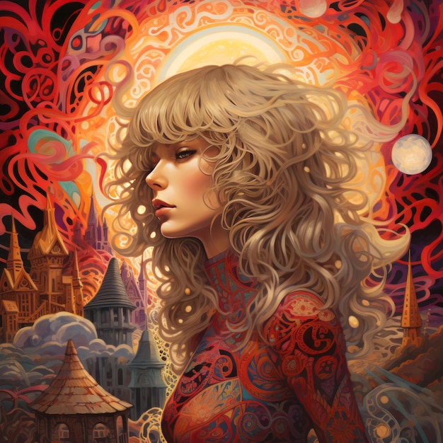 Unveiling the psychedelic intricacies taylor swift's album cover inspired by led zeppelin's 'houses