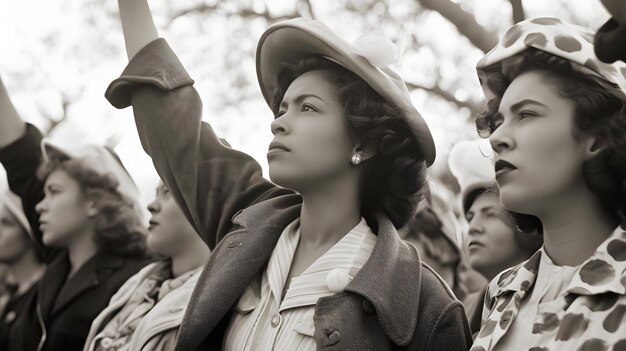 Photo unveiling resilience and strength in womens history