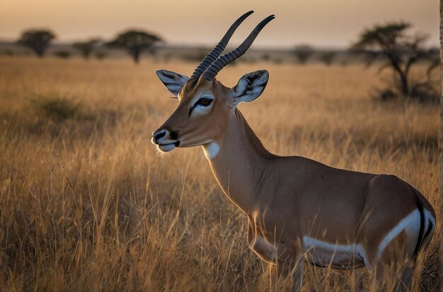 Unveiling the serenity a lone impalas tranquil moments captured in the grasslands