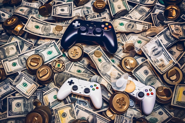 Photo unveiling the size of the video game industry gamepads and financial success