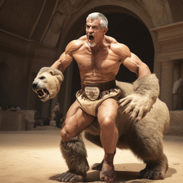 Photo the unyielding showdown jerome powell the etruscan wrestler powersuplexes a mighty bear