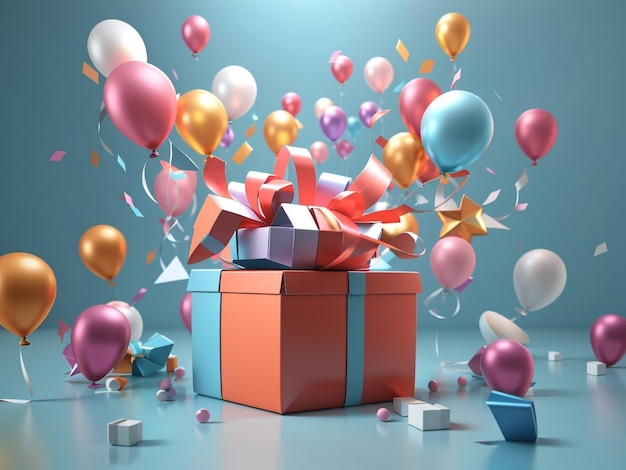 Up and Delivered 3D Flying Gift Box met ballonnen voor online winkelen
