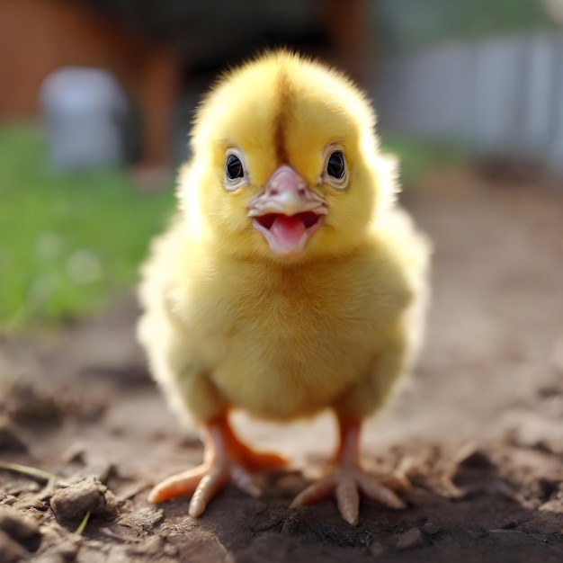 愛らしい鶏の赤ちゃんを間近で観察