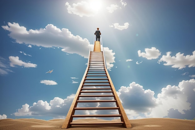 Up the ladder of success business concept