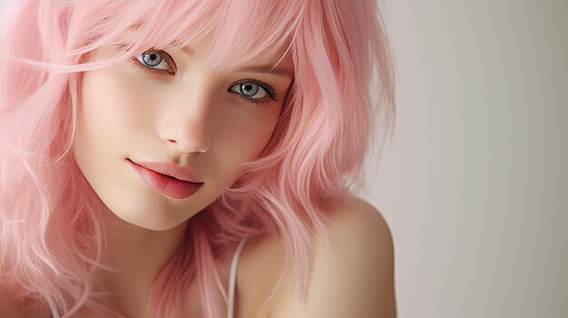 Up pink portrait