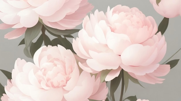 アップクローズ 美しさの淡いピンクの牡丹の花の優雅さ