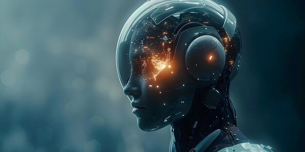 ニューラルインプラントと先進的なテクノロジーで心をアップグレードする コンセプト ニューラル インプラント 進歩したテクノロジーのマインドアップグレッド 先進的な未来技術