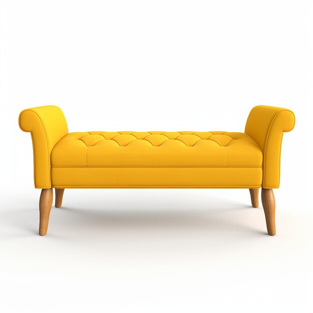 Upholstered Bench on a white background