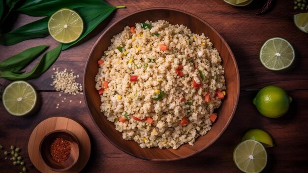 Upma or rava upma Top down view