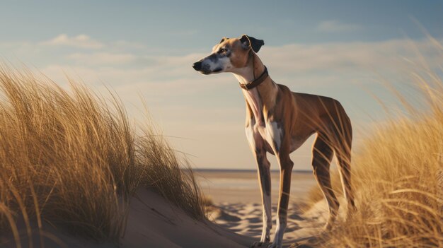 Upright Dog In Sand A Stunning Vray Tracing Artwork