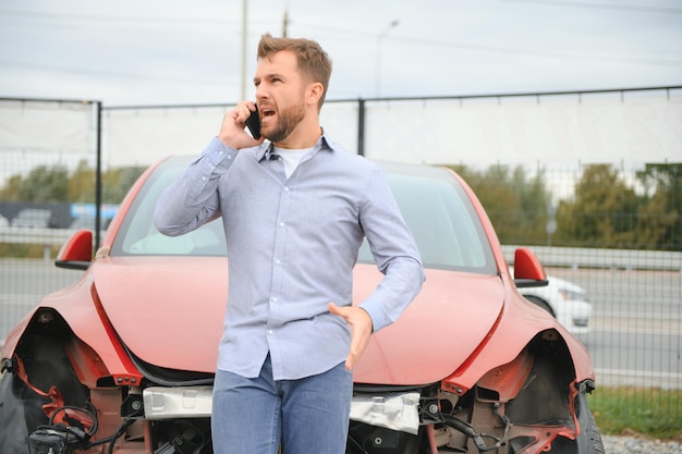 Upset driver After Traffic Accident