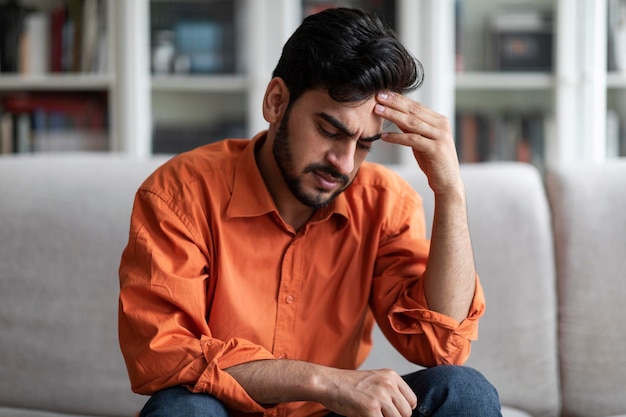 Upset middle eastern man experiencing lifetime crisis