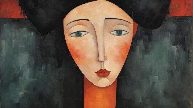 Upside Down Expressionism A Distinctive Portrait Of A Woman With Red Eyes