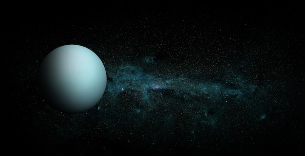 Uranus op ruimteachtergrond. elementen van deze afbeelding geleverd door nasa.