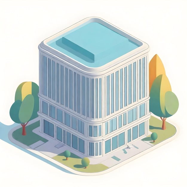 Urban Architecture Isometric Projection Vector Artwork