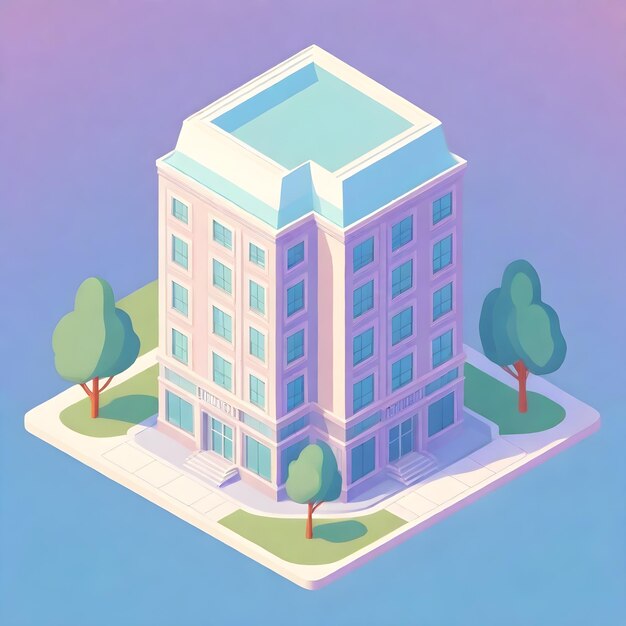 Urban Architecture Isometric Projection Vector Artwork