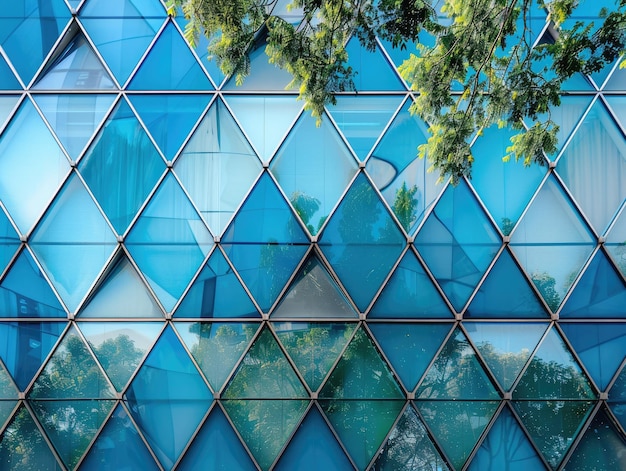 Photo urban building facades blue geometric shapes