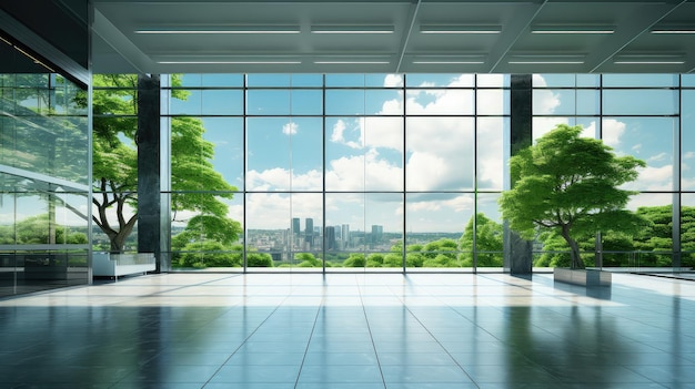 Urban business building nature background