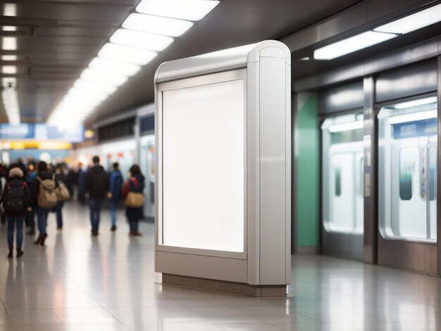 Urban Canvas Blank Vertical Poster in a Public Place with Illumination