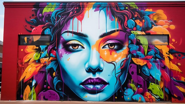 Urban canvas explore and showcase colorful street art and graffiti