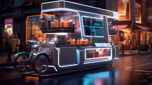 Urban Coffee Euphoria Robotic Barista's Neon Brew Oasis