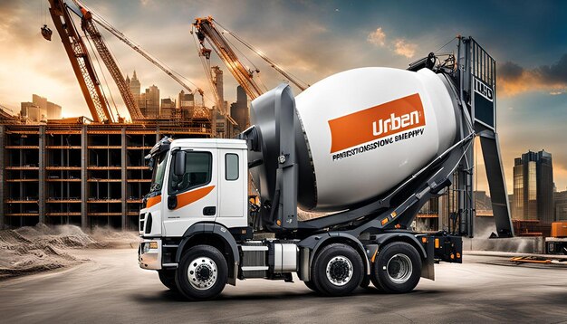 Photo urban construction concrete delivery