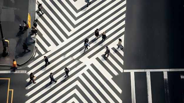 Urban Crosswalk Overhead Perspective