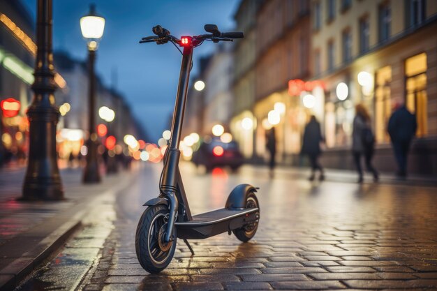 Urban electric scooter on a city street