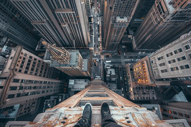 Фото Городские исследователи, поднимающиеся по заброшенным небоскребам, захватывают генеративный ай