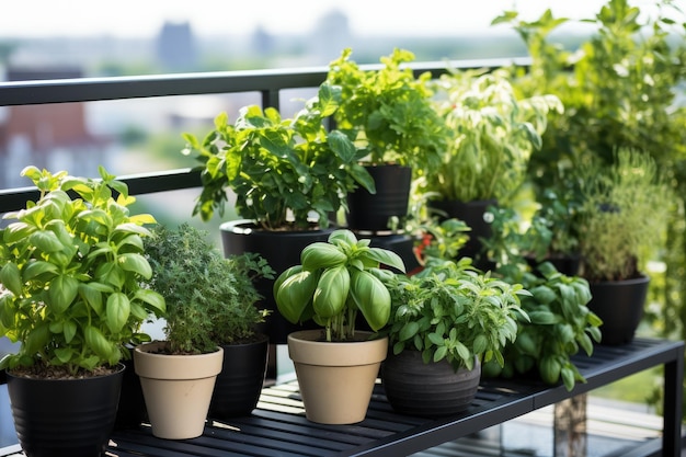 Urban gardening at balcony