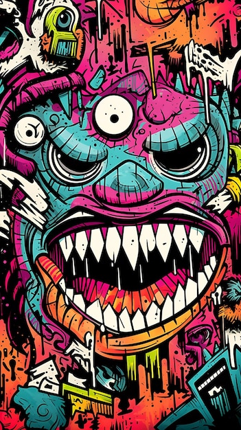 Urban graffiti mobile wallpaper