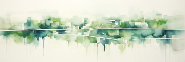 사진 미니멀리즘 수채화 로 도시 하모니 수로 의 경이