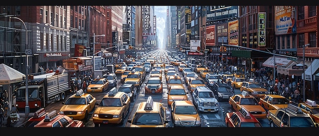 Photo urban hustle realistic cityscape at rush hour