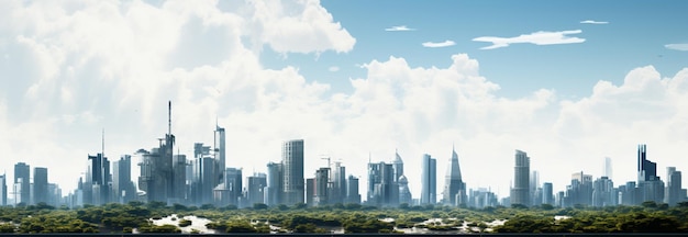 Городские джунгли - горизонт города, определяемый высокими небоскребами в центре