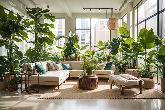 Urban Jungle Tropical Oasis in the Living Room