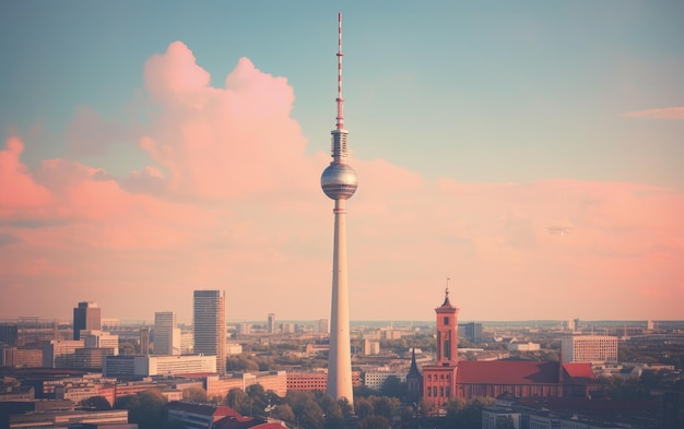 Urban Landmark in Berlin City View from TV Tower