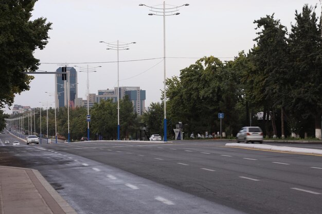 Городской пейзаж в городе Ташкенте в Узбекистане в Средней Азии.