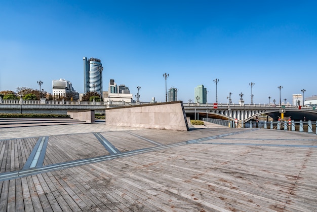 Urban landscape street view of Sanjiangkou, Ningbo