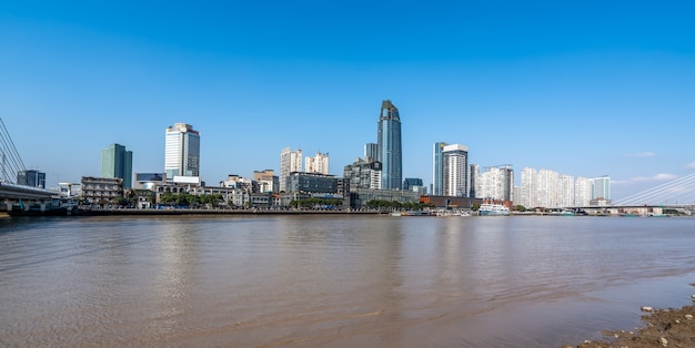 Urban landscape street view of Sanjiangkou, Ningbo