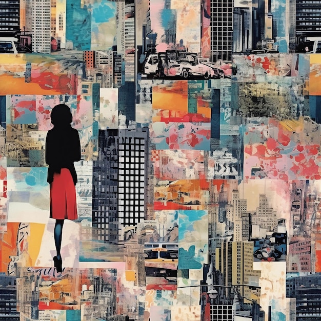 Urban Life Collage art close up photographseamless image