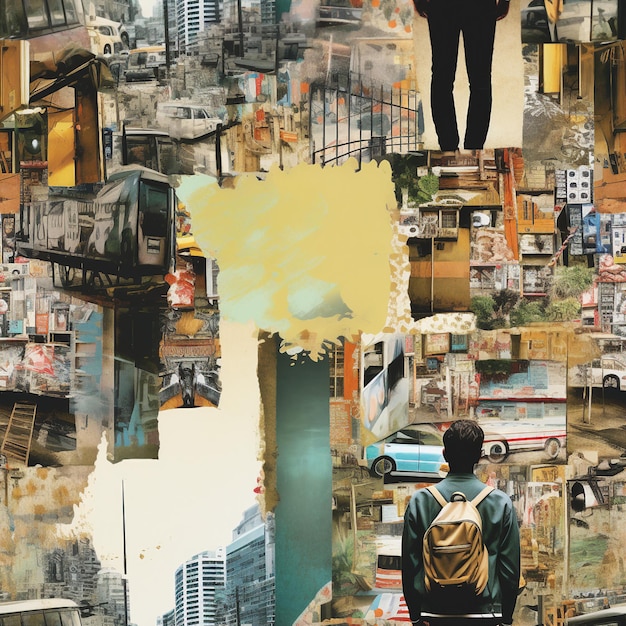 Urban Life Collage art image wallpaperseamless image