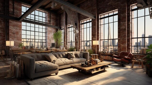 Foto urban loft decor interior design