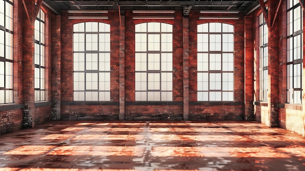 Urban Loft with Exposed Brick and Modern Industrial Charm Providing a Spacious and Stylish Setting for Creative Living and Work