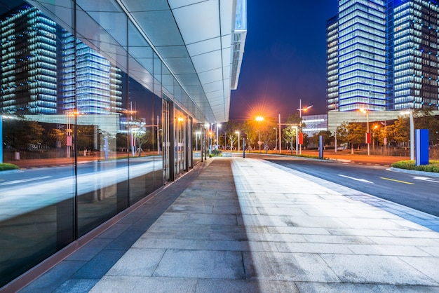 Urban modern buildings and roads, platforms