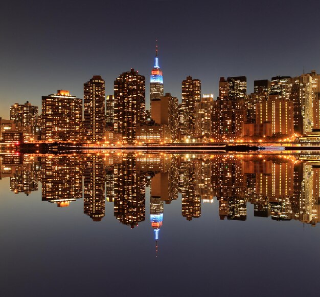 Urban night view skyline