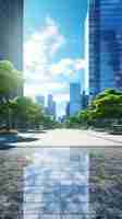 Photo urban oasis modern cityscape under clear blue skies