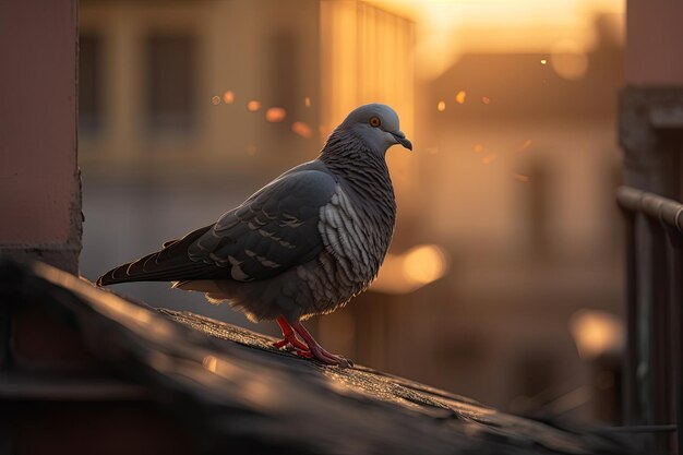 Urban pigeon hope in the wings generative IA
