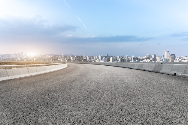 Urban road and modern architecture