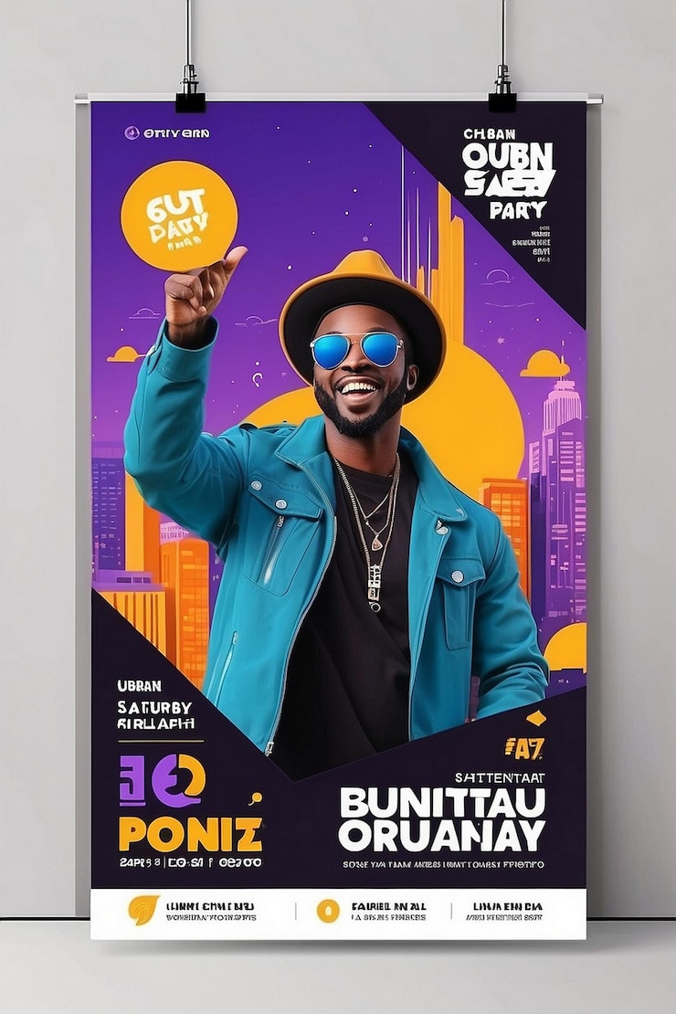 Photo urban saturday party social media and flyer design post template